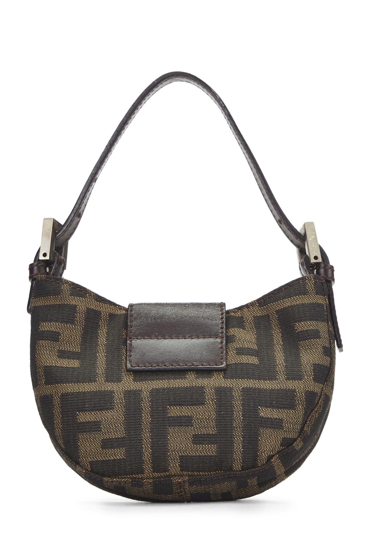Fendi, Brown Zucca Canvas Croissant Mini, Brown