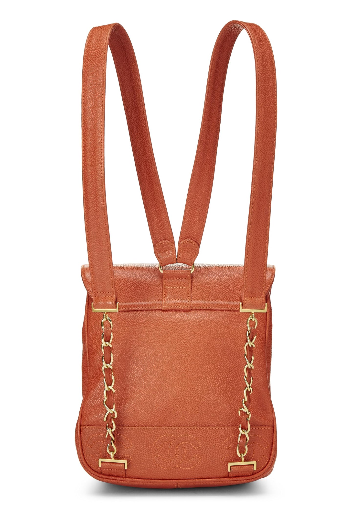 Chanel, Orange Caviar 3 'CC' Backpack Small, Orange