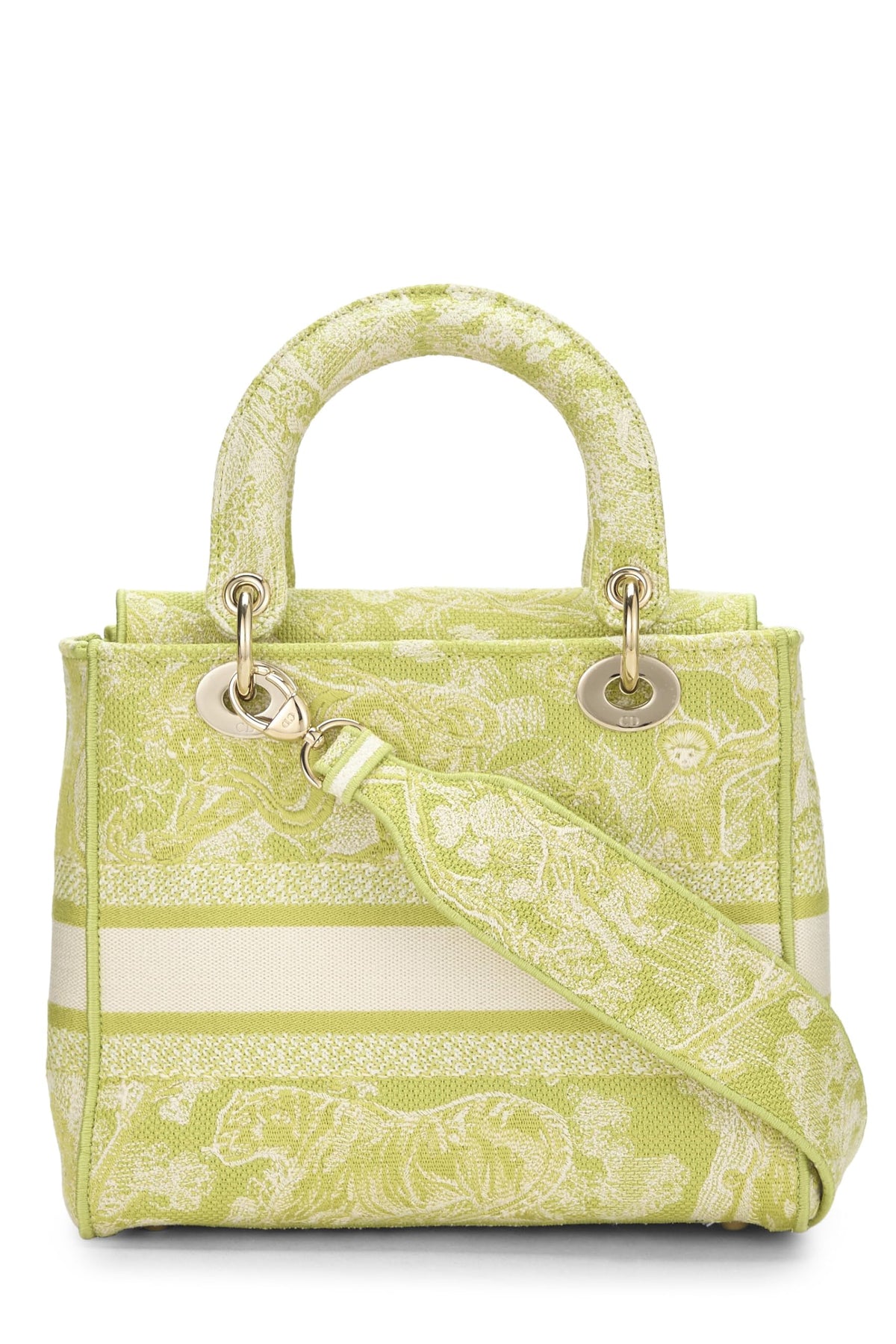 Dior, Green Embroidered Canvas Lady D-Lite Medium, Green