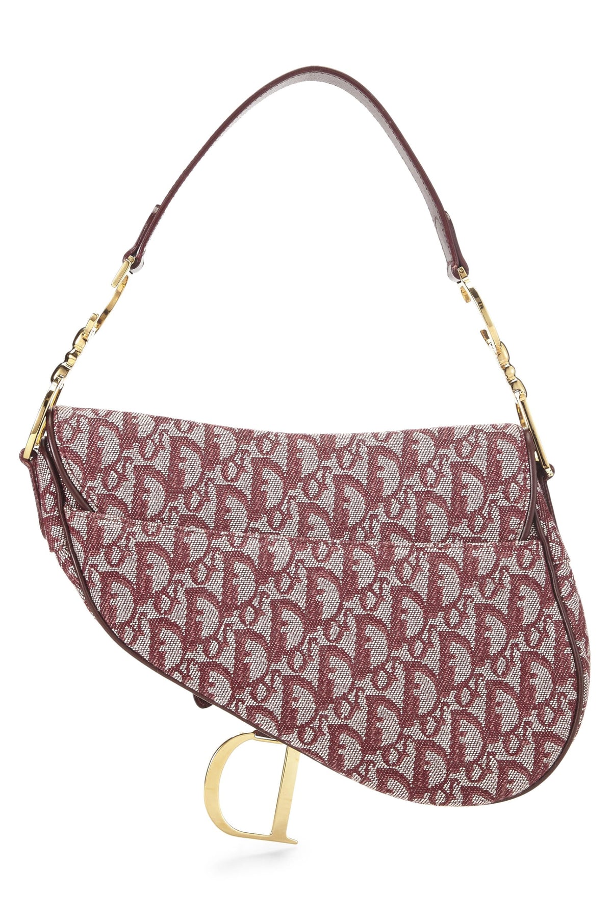 Dior, Burgundy Trotter Canvas Saddle Bag, Burgundy