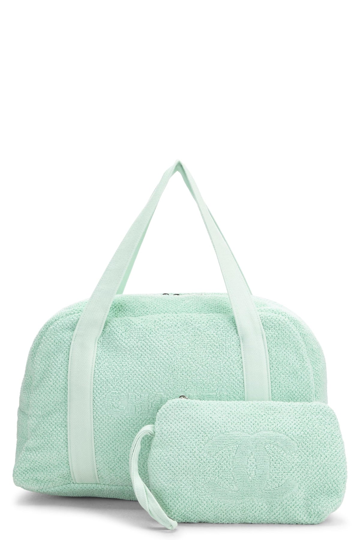 Chanel, Green Terry Cloth 'CC' Beach Tote Large, Green