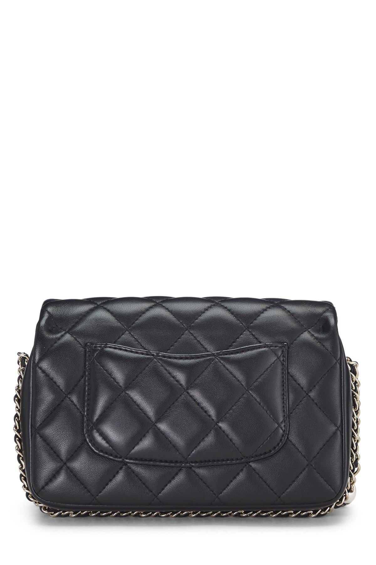 Chanel, Black Lambskin My Precious Pearls Flap Bag Small, Black