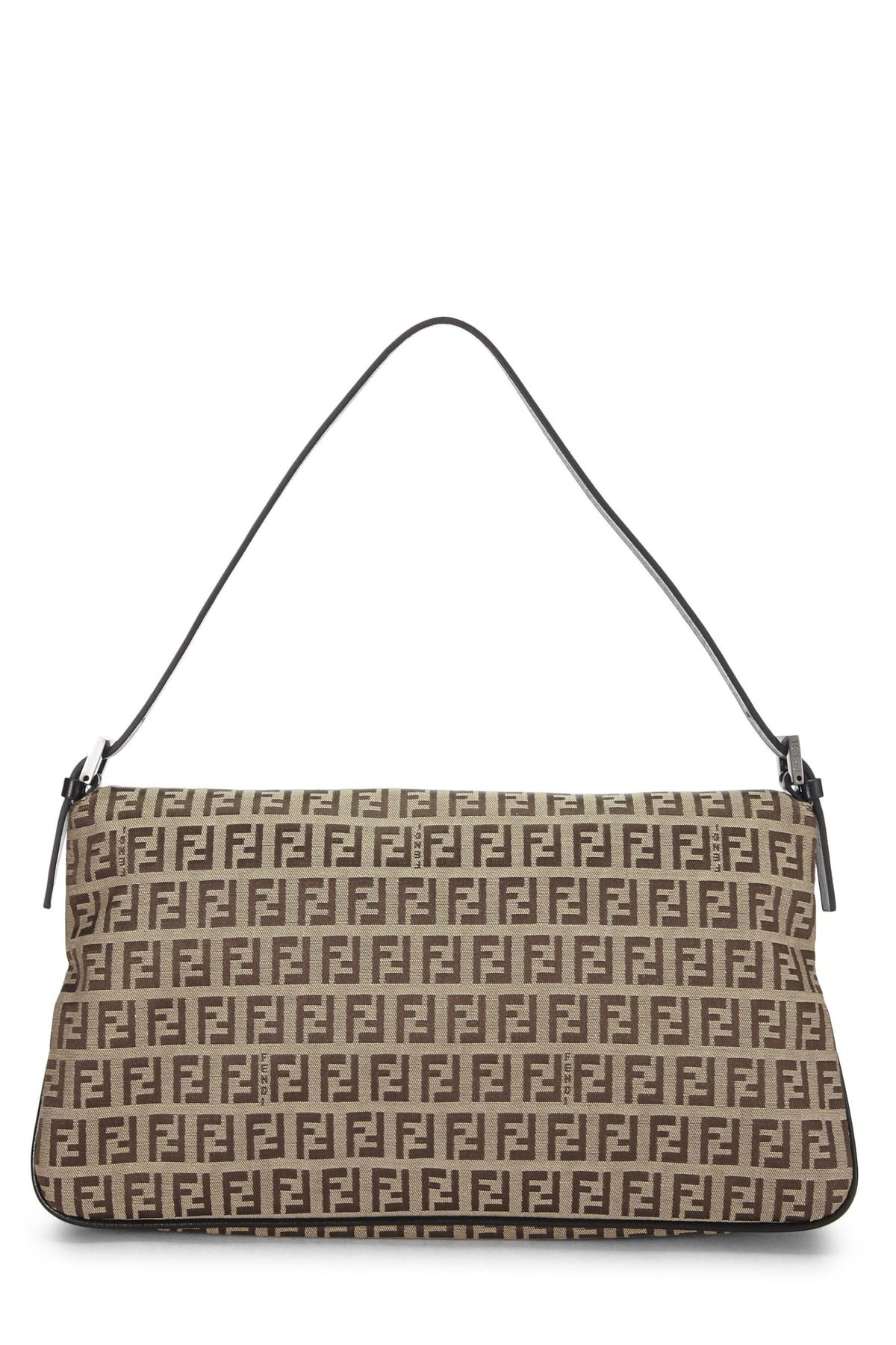 Fendi, Brown Zucchino Canvas Shoulder Bag, Brown