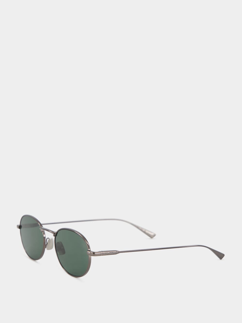 Semi Matte Black Round Metal Sunglasses