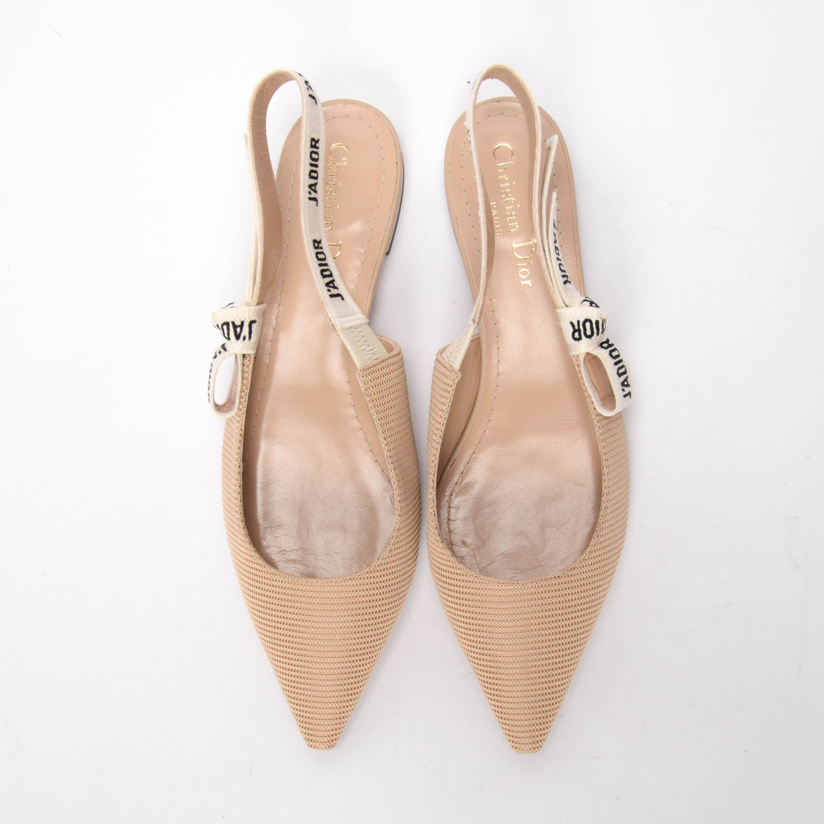Dior Nude Technical Fabric J' Adior Slingback Flats 39