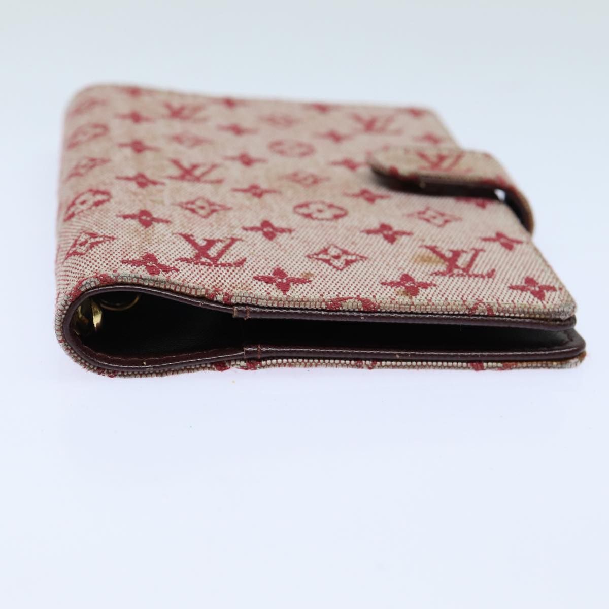 LOUIS VUITTON Monogram Mini Agenda PM Day Planner Cover Red R20912 LV Auth 82855