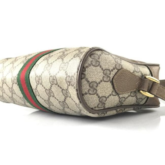 Gucci Vintage Shades Of Brown Large G Logo Print Coated Canvas And Leather