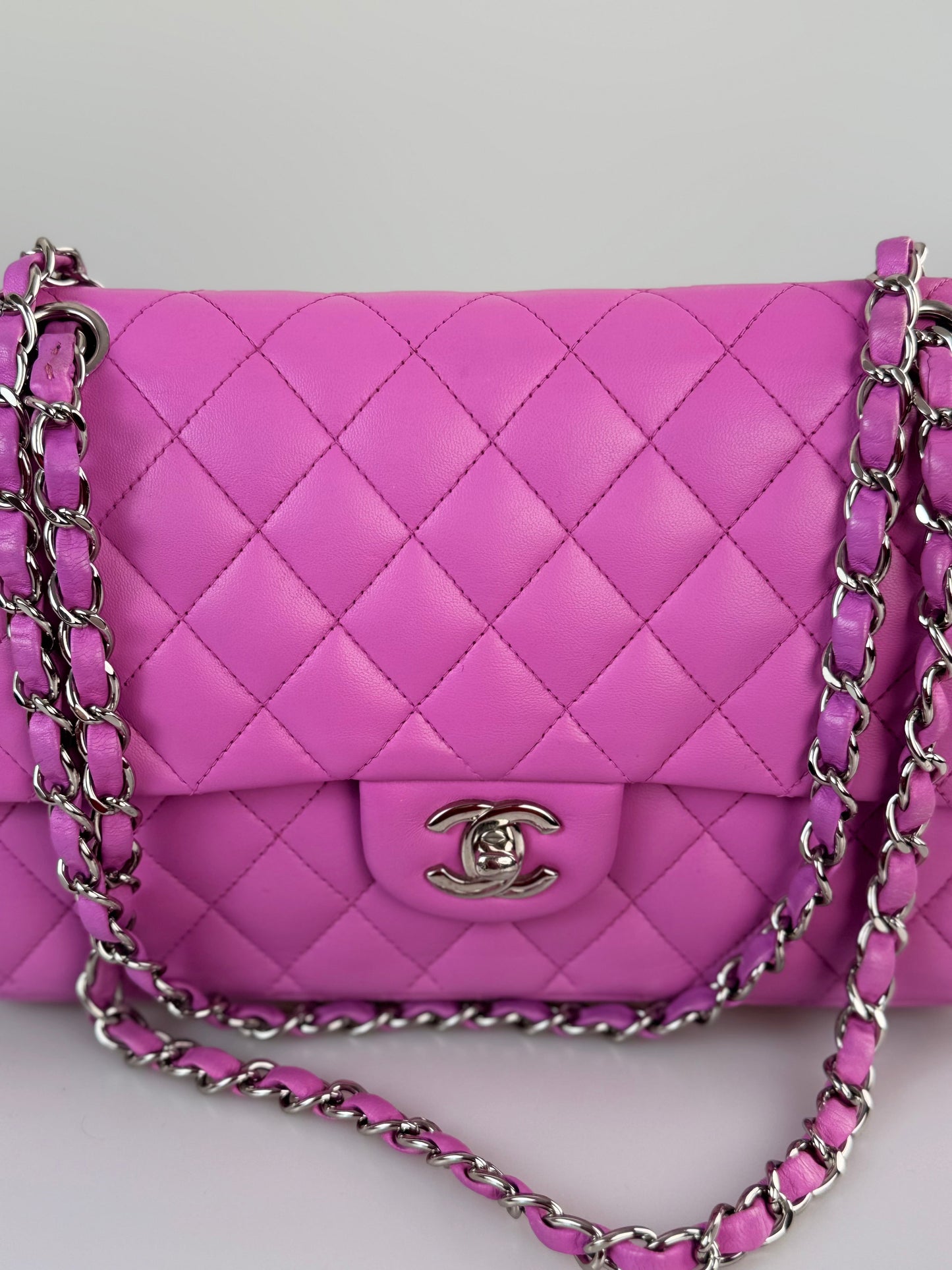 Chanel purple medium timeless flap bag