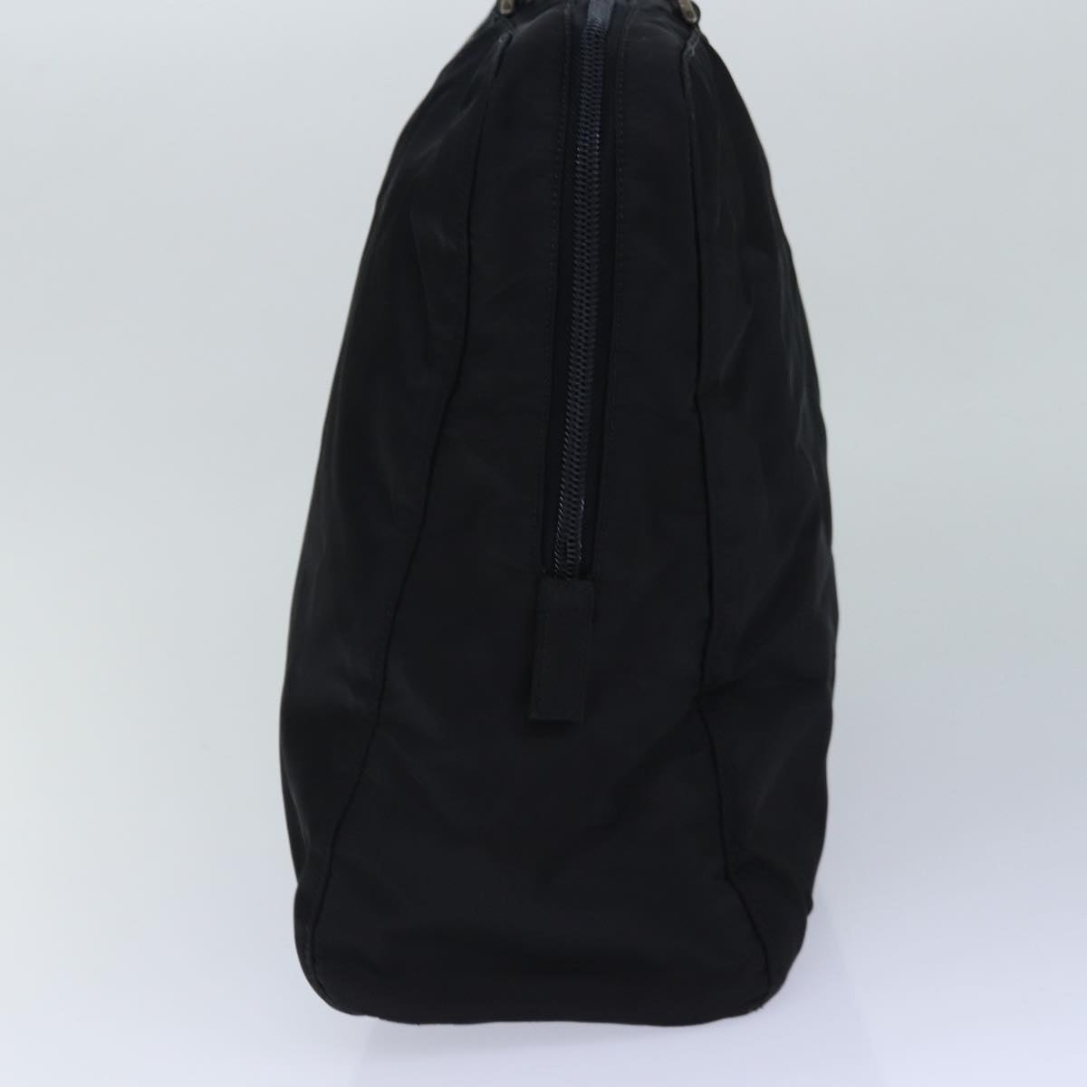 PRADA Hand Bag Nylon Black Silver Auth 85874