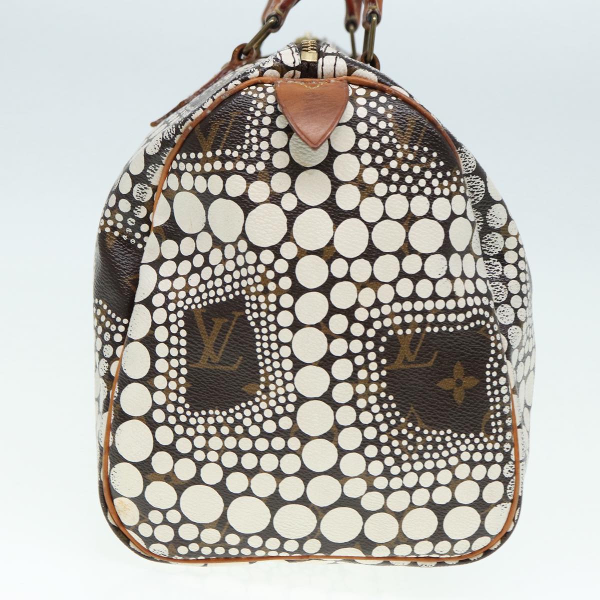 LOUIS VUITTON Monogram Yayoi Kusama Speedy 30 Hand Bag White M40690 Auth 86627