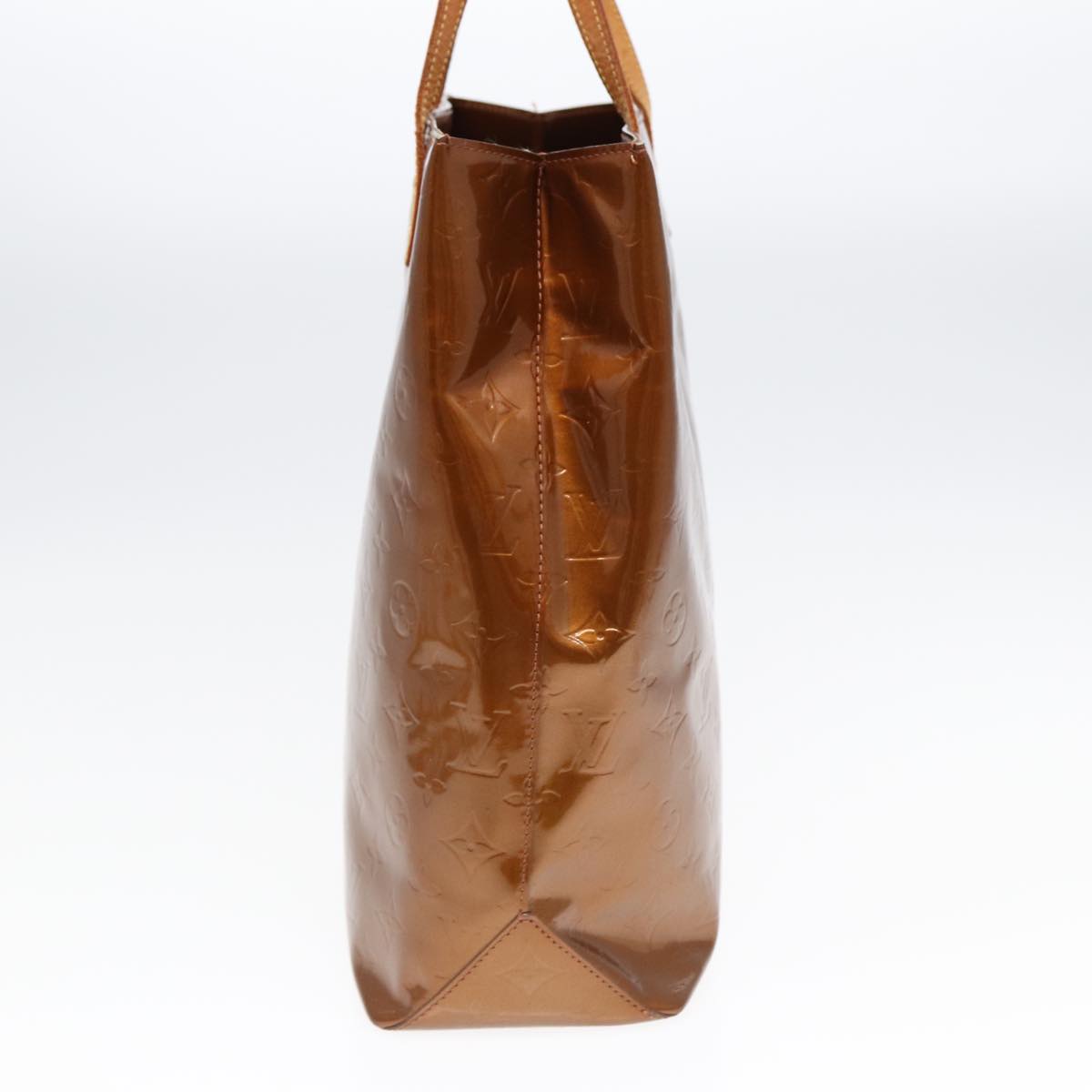 LOUIS VUITTON Monogram Vernis Reade MM Hand Bag Bronze M91143 LV Auth 87522
