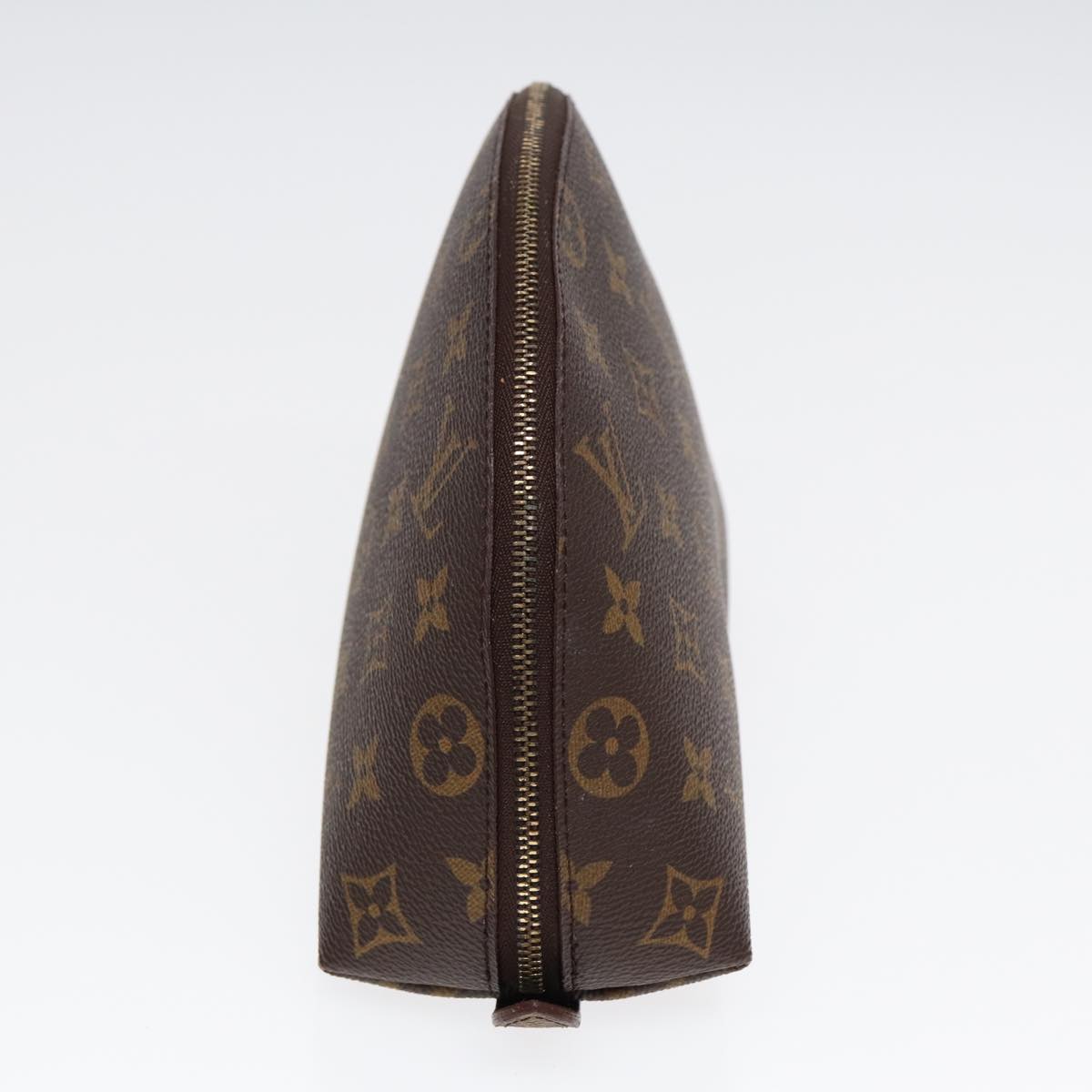 LOUIS VUITTON Monogram Trousse Demi Ronde Cosmetic Pouch M47520 LV Auth 87600