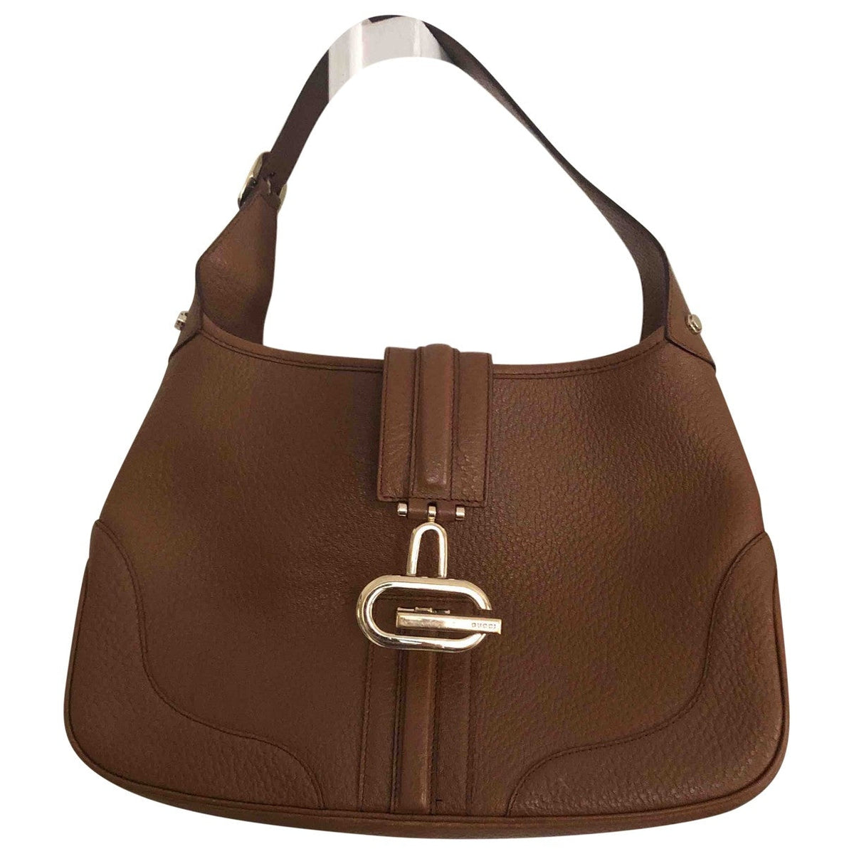 Gucci camel leather handbag
