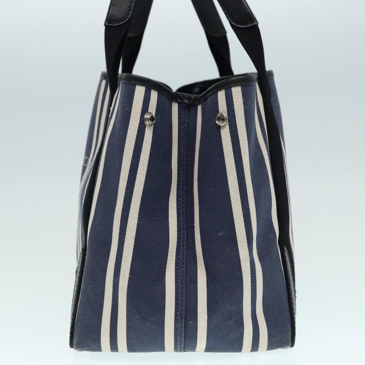 Balenciaga Navy Cabas M Hand Bag Canvas Blue Silver 339933 Auth 88567
