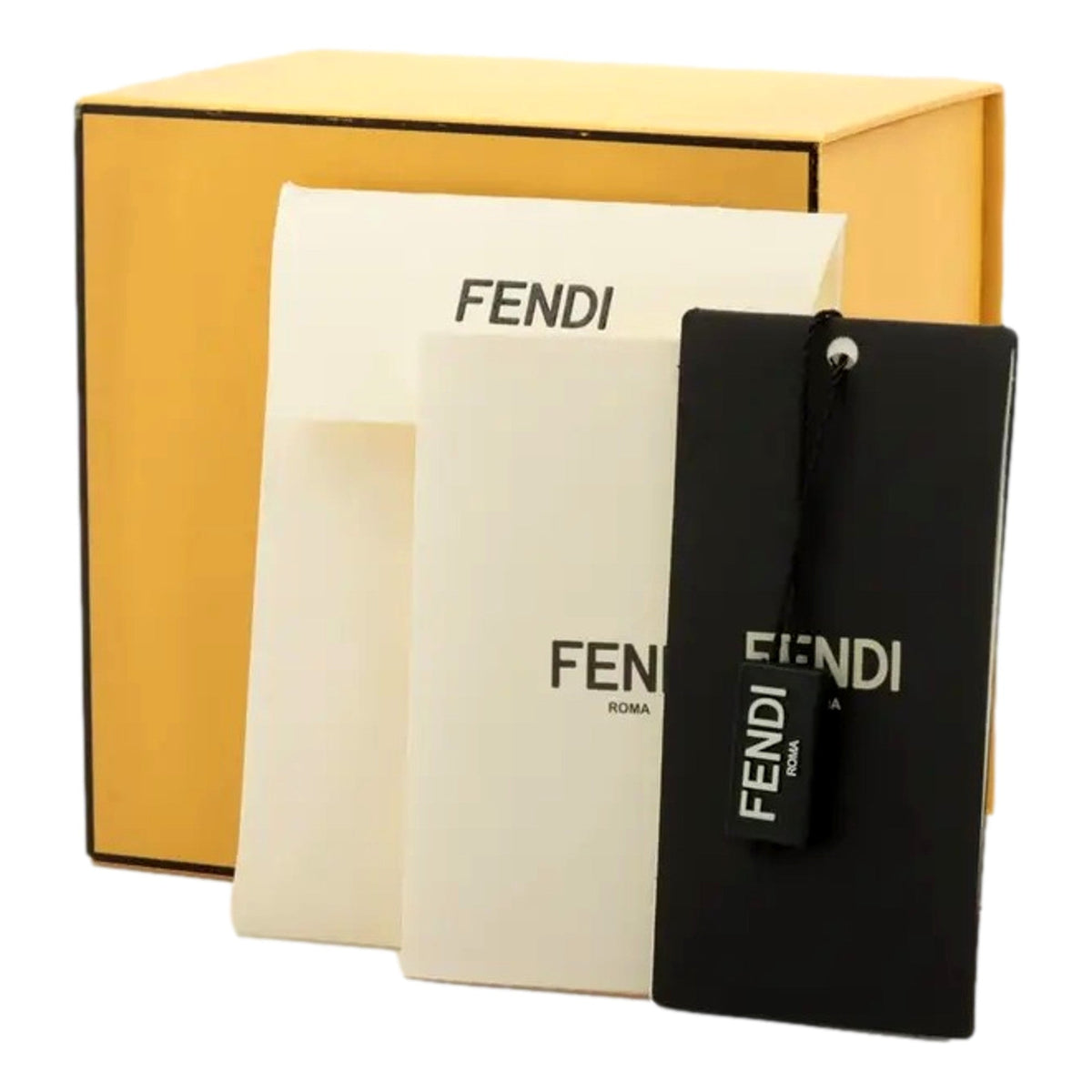 Fendi FF Anello Gold and Crystal Embellished Ring Small