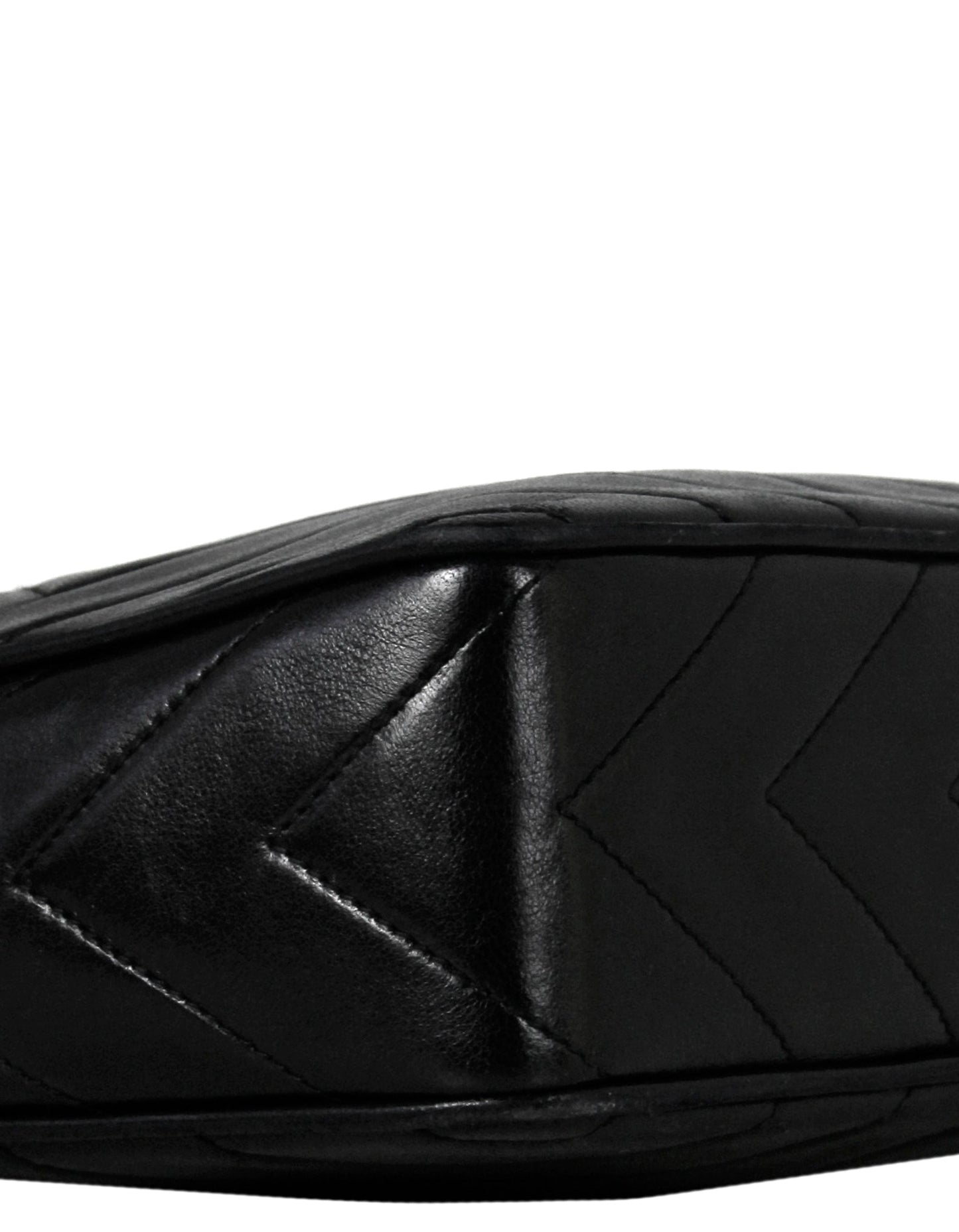 Chanel Vintage Black Lambskin Leather Diamond Quilted Camera Bag
