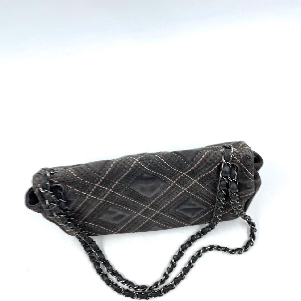 Chanel Paris-Edinburgh Saltire 2013 Seude Stitched Single Flap Medium in Grey