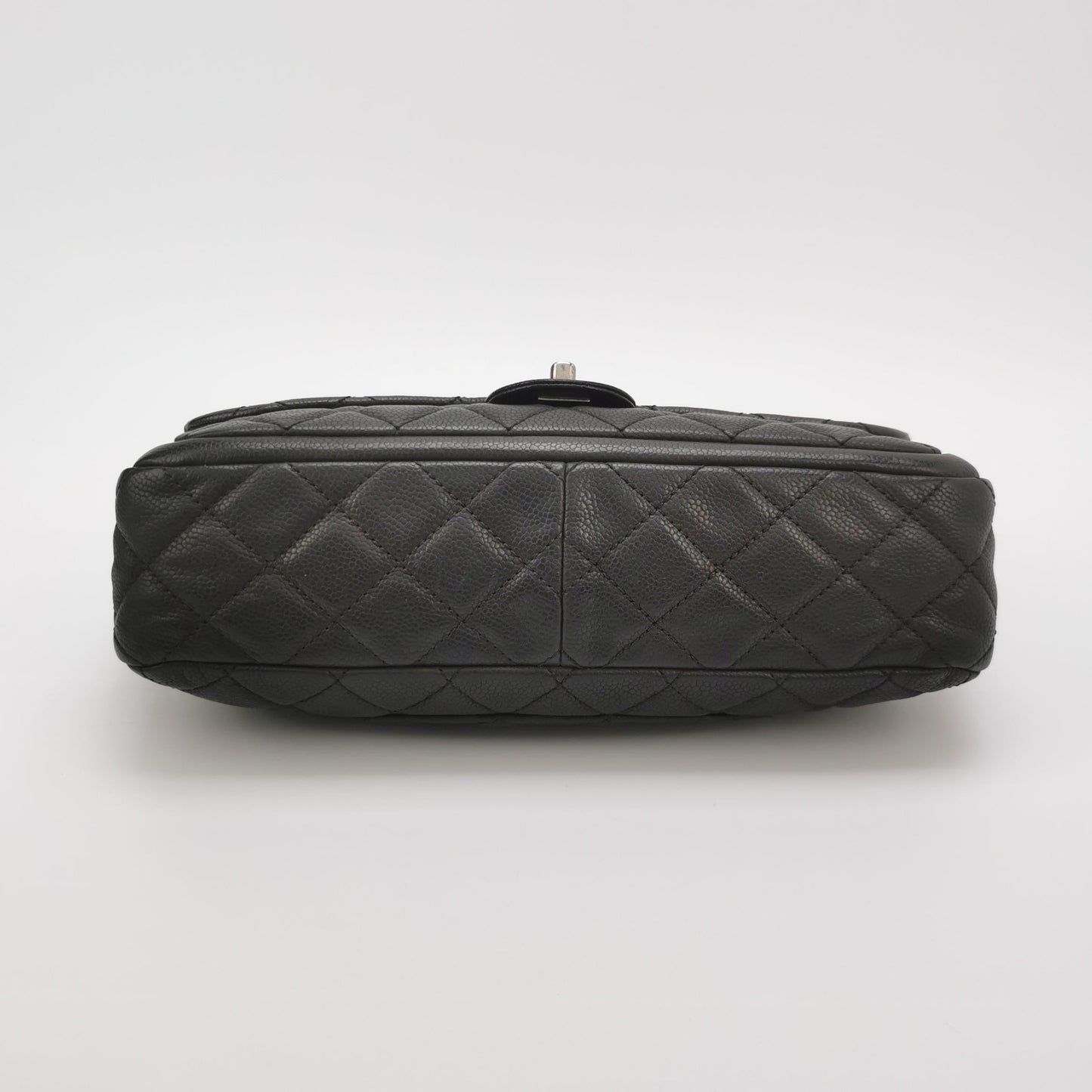 Chanel Now and Forever Large Jumbo Flap Bag Black Lambskin Silver Hardware