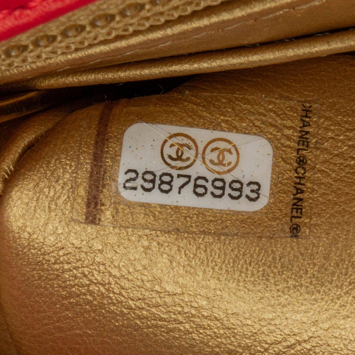 Red Chanel Mini Square Classic Lambskin Pearl Crush Flap Crossbody Bag