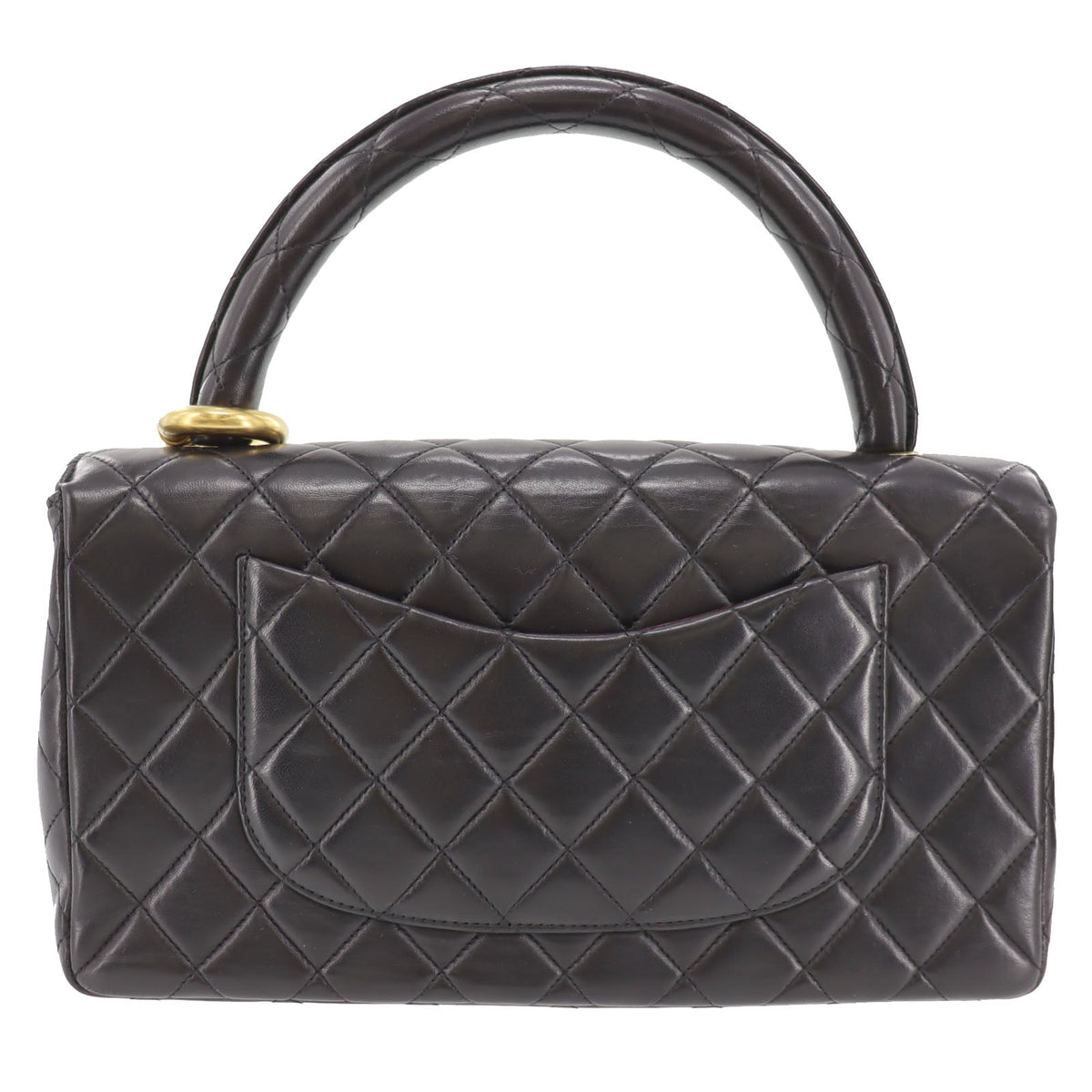 CHANEL HandBag Matelasse Pair Lambskin Leather Black #BU943