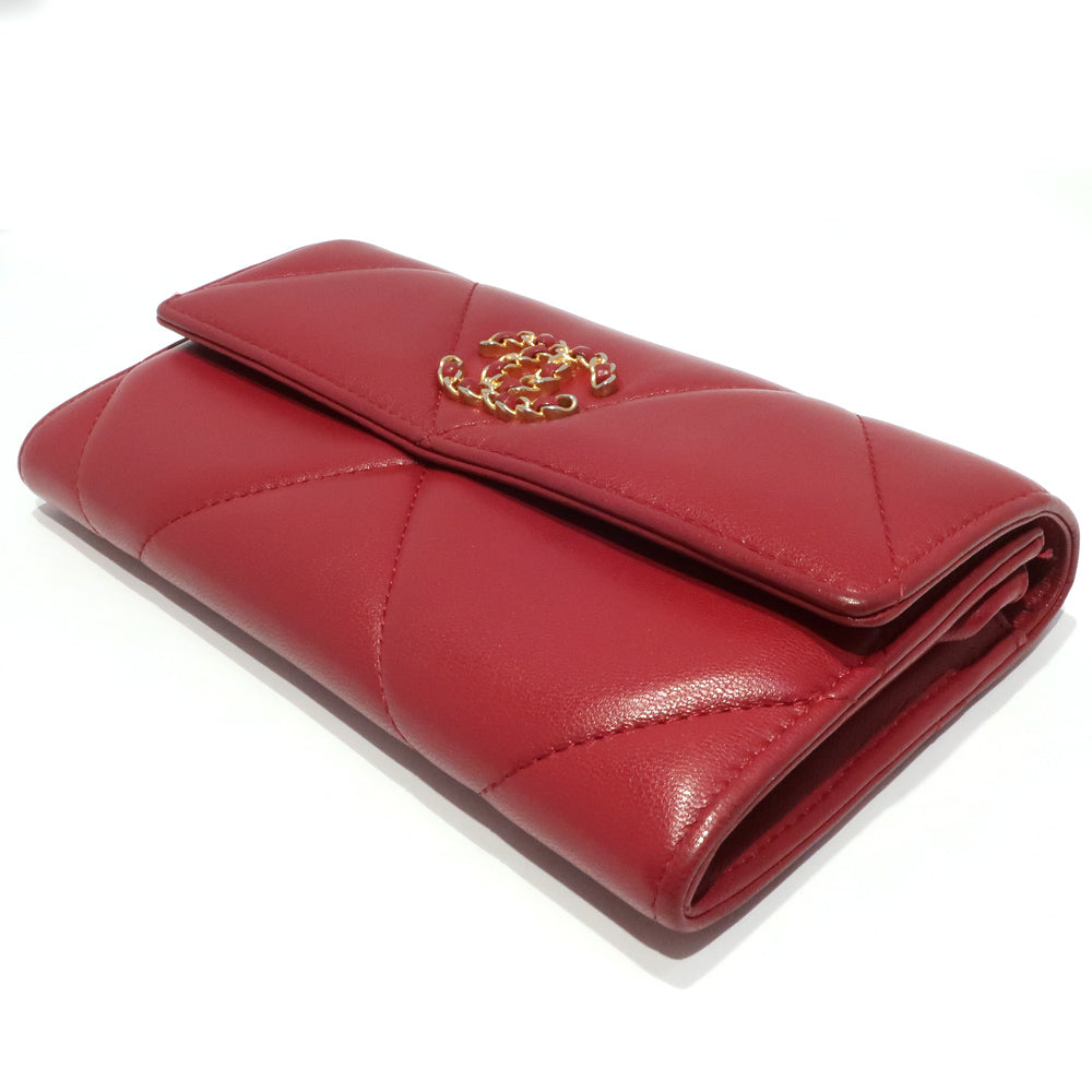 Chanel Matrasse Long Wallet Wine Red Bordeaux Coco ly G