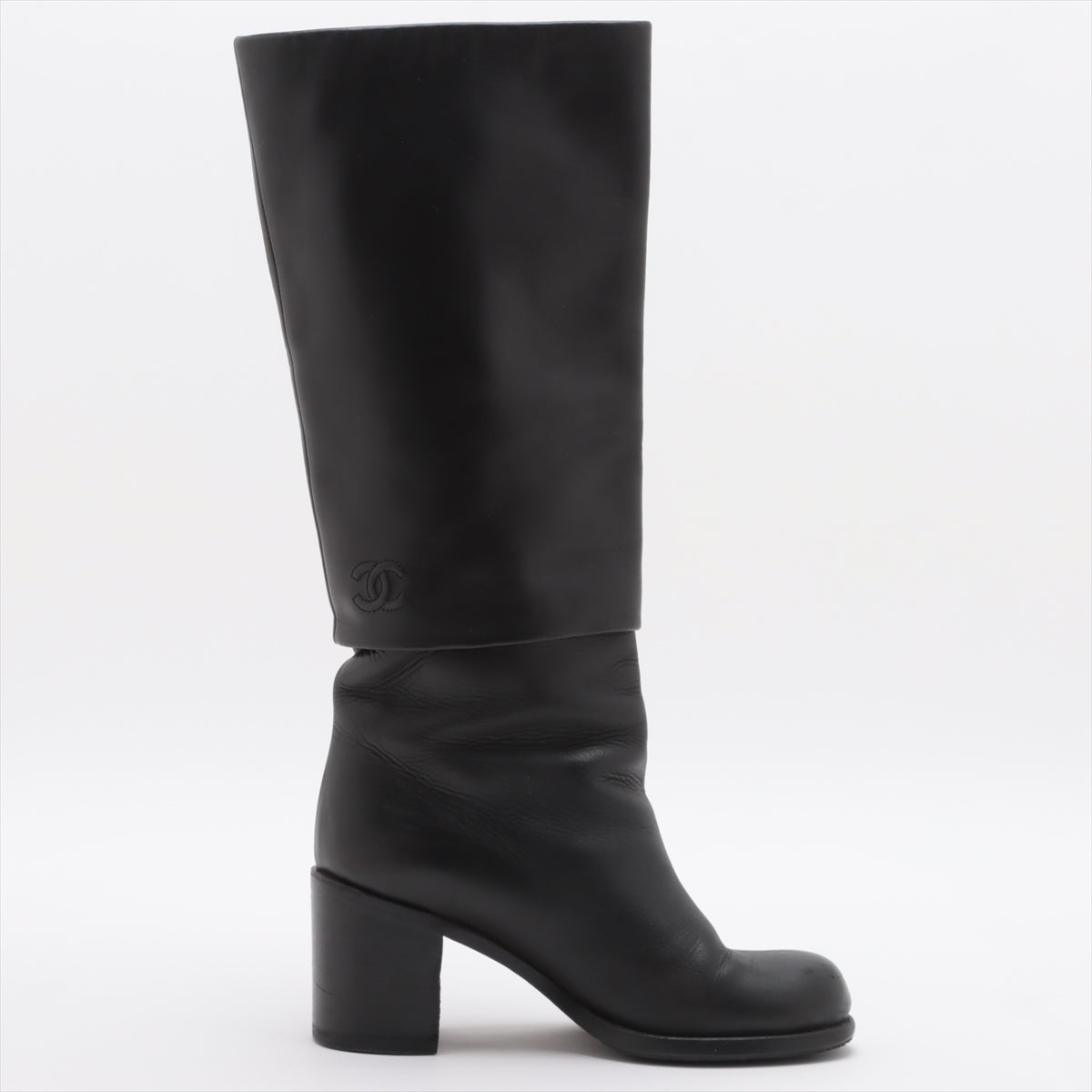 Chanel Coco Leather Long Boots 36 Black G27808 Lift