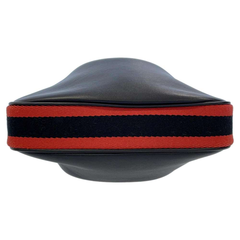 GUCCI Attaché Shoulder Bag Black/Red 699409 Leather Size Small