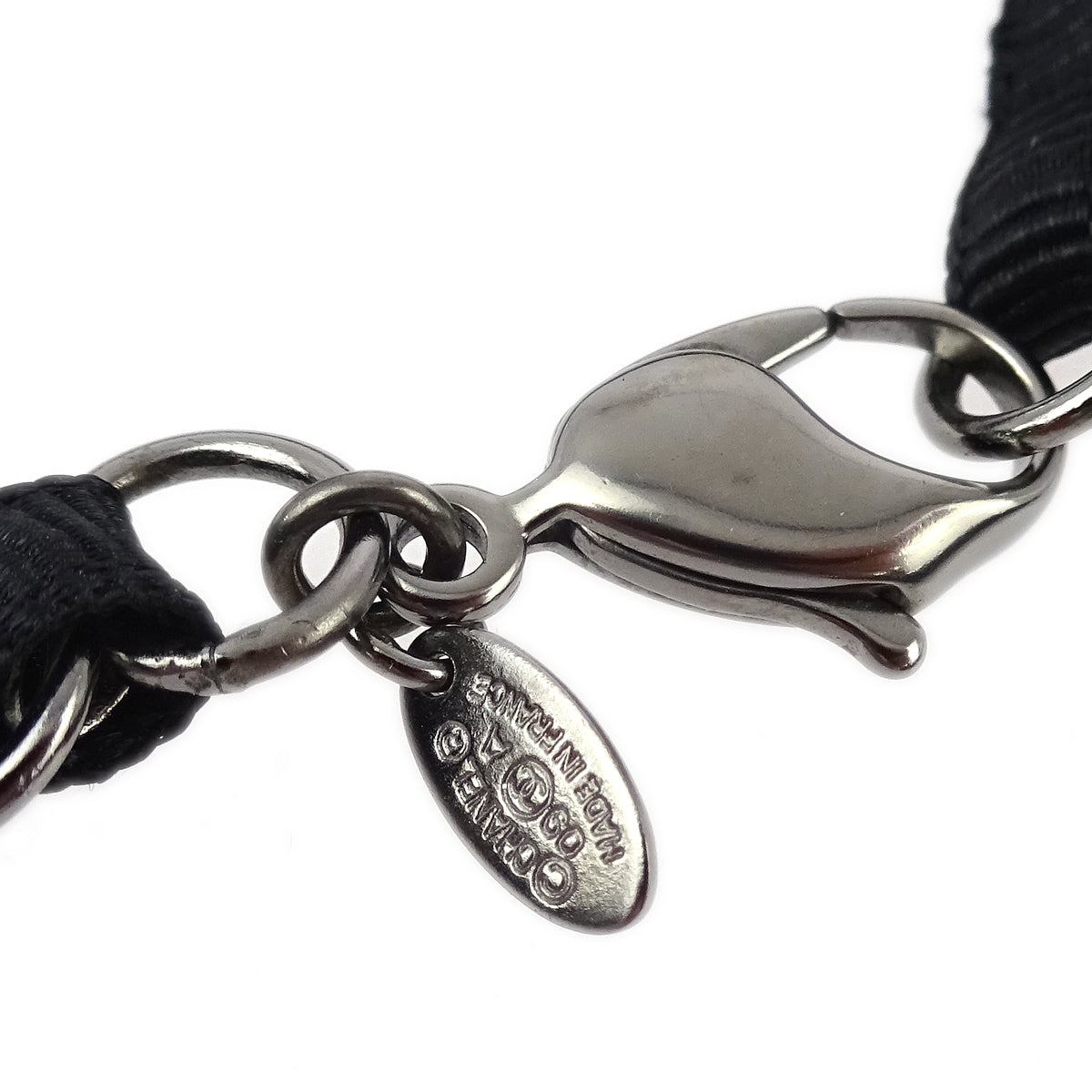 Chanel Camellia Chain Pendant Necklace Black 09A