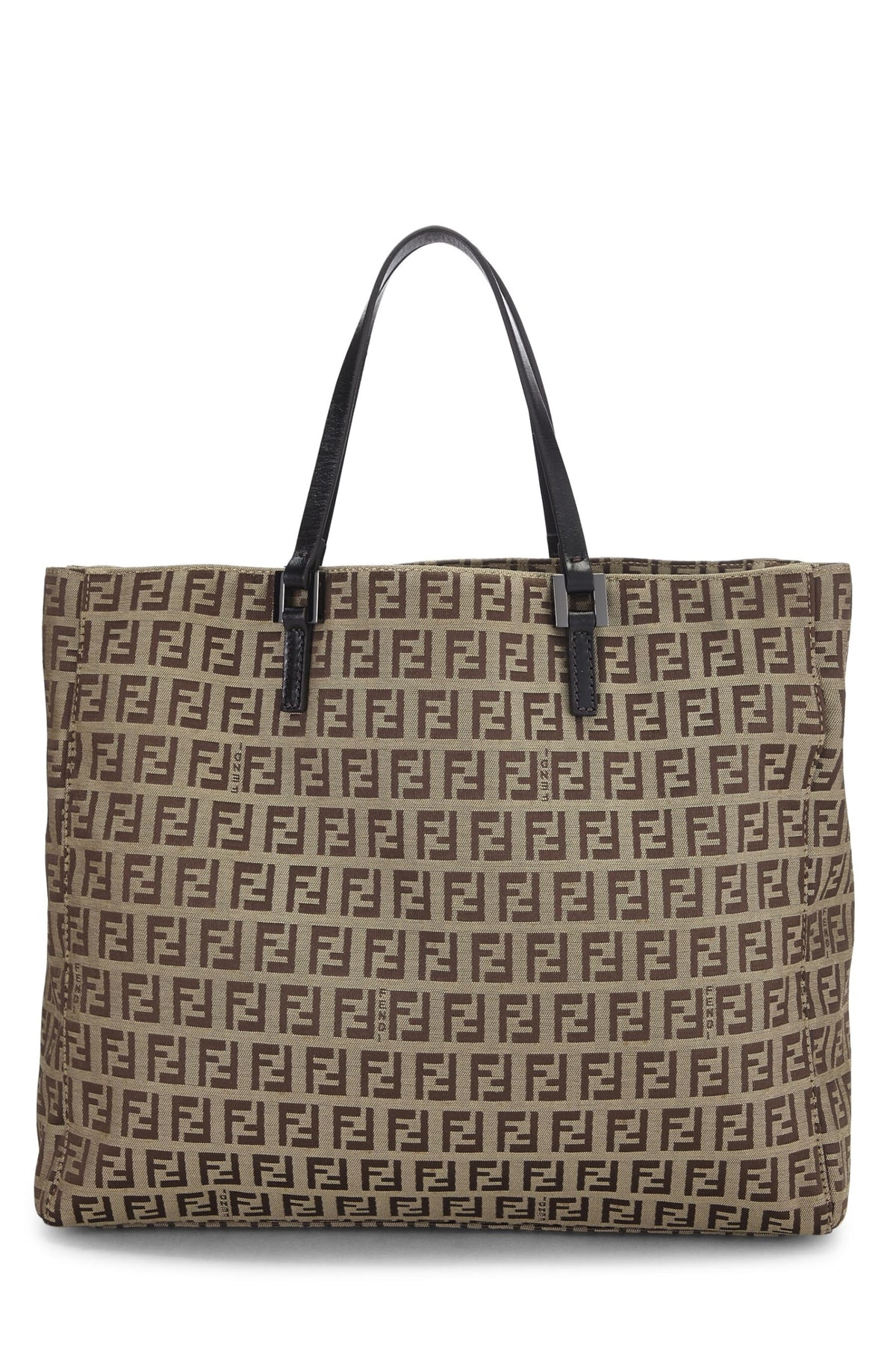 Fendi, Brown Zucchino Canvas Tote Small, Brown
