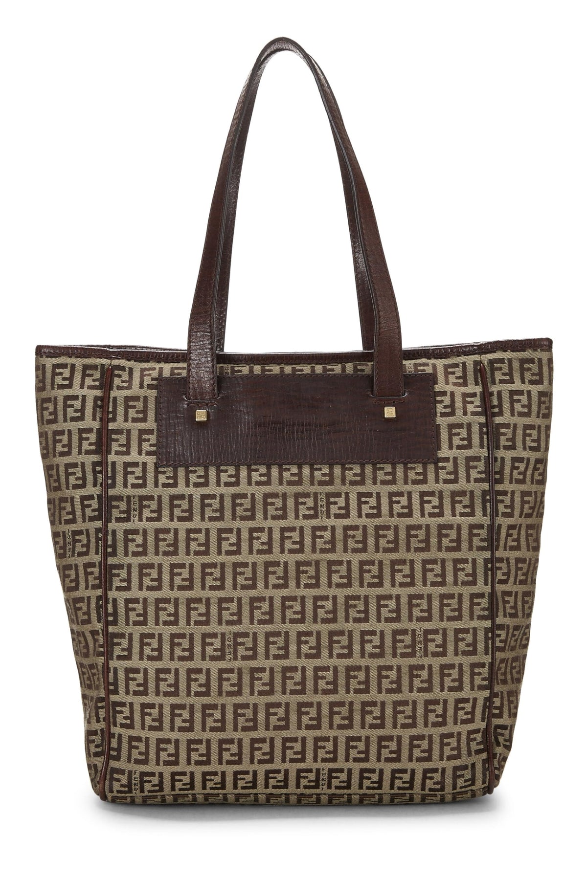 Fendi, Brown Zucchino Canvas Tote Small, Brown