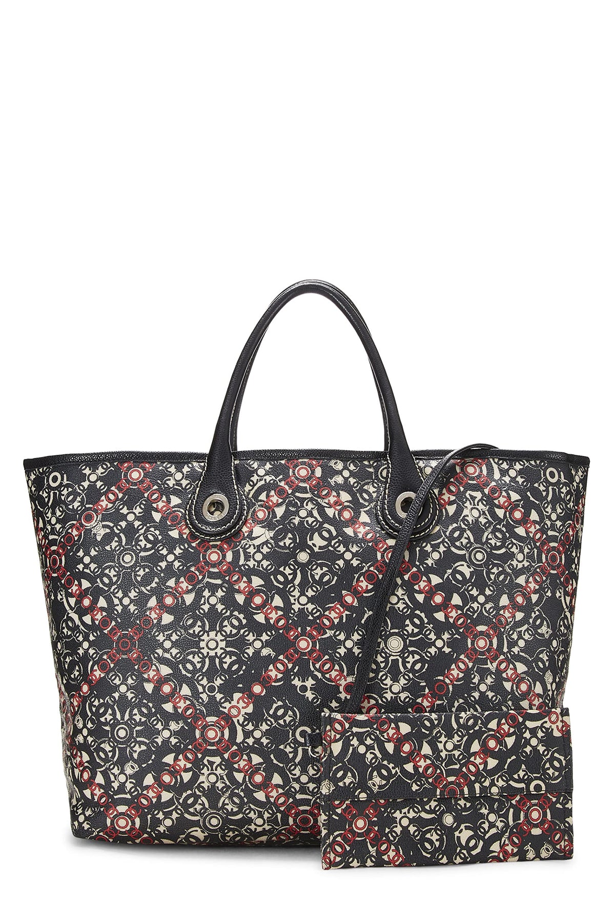 Chanel, Black Coated Canvas Optic Coco Tote, Black