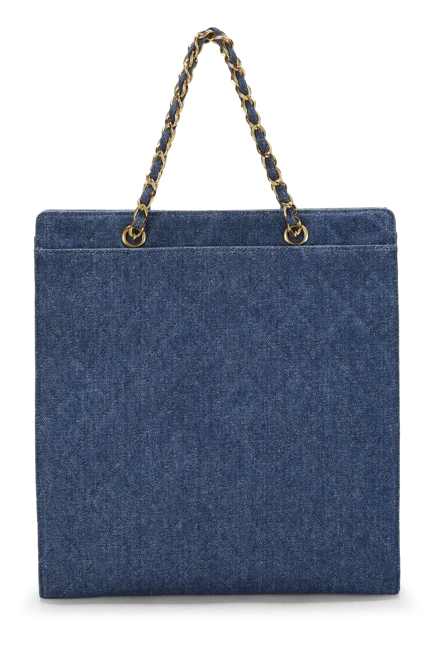 Chanel, Blue Quilted Denim Tote Medium, Blue