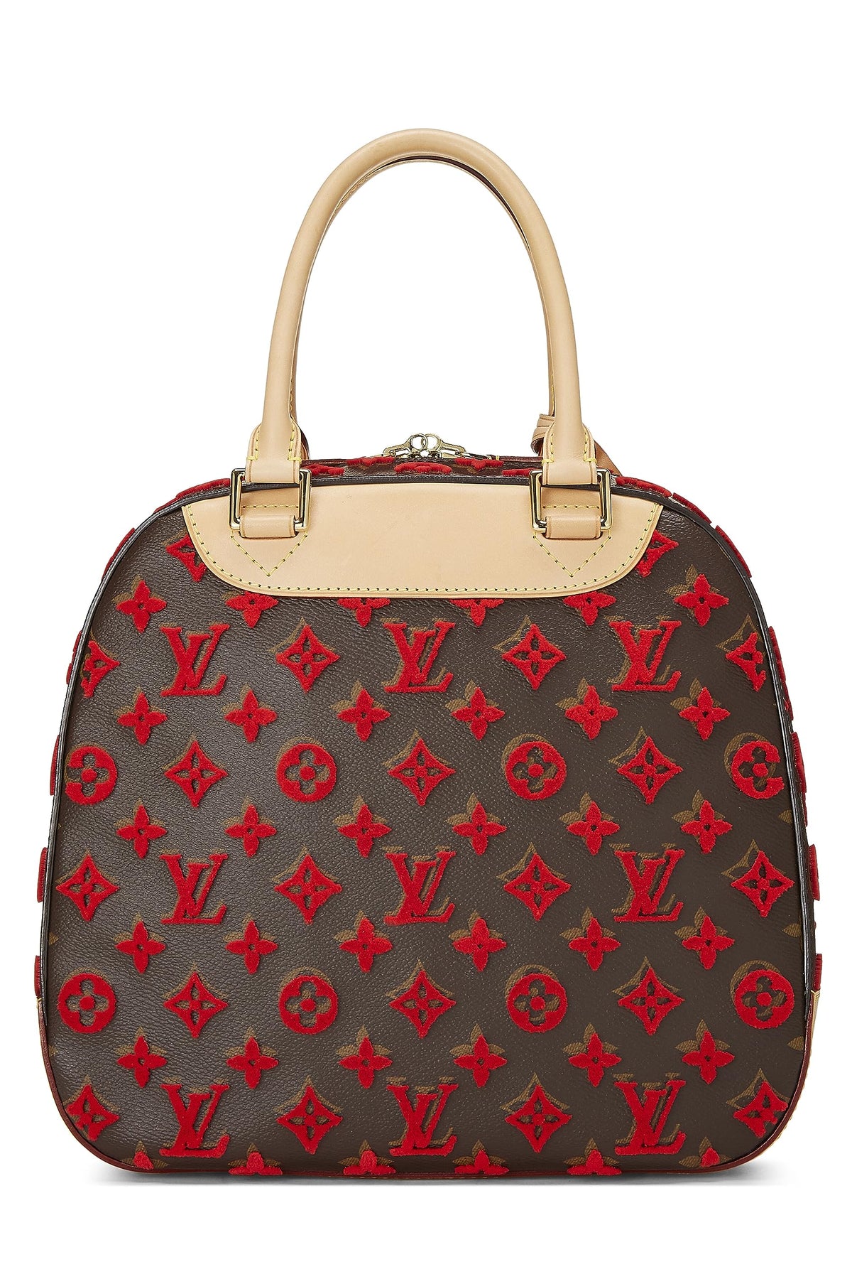 Louis Vuitton, Red Monogram Tuffetage Deauville Cube, Red
