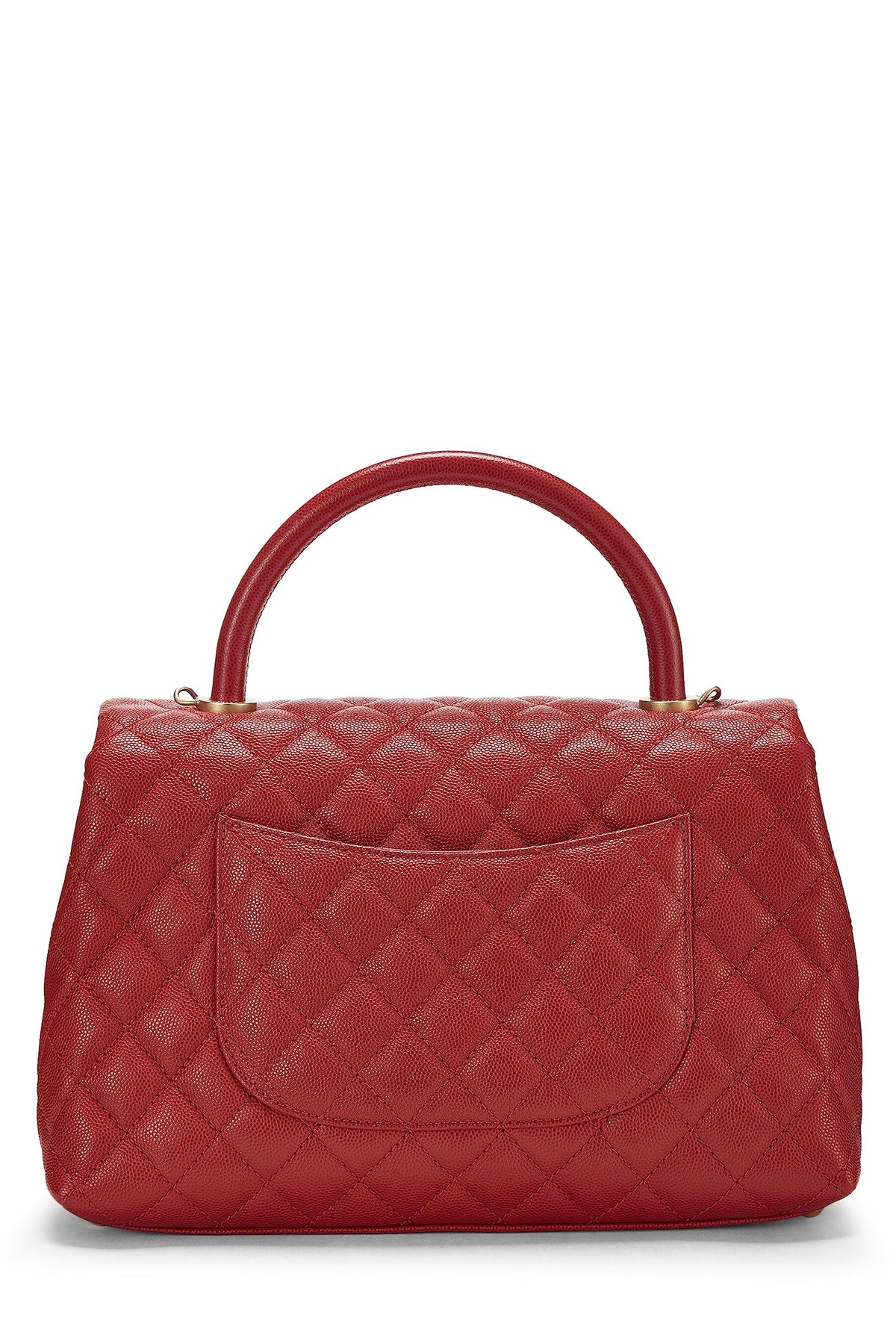 Chanel, Red Caviar Coco Handle Bag Medium, Red