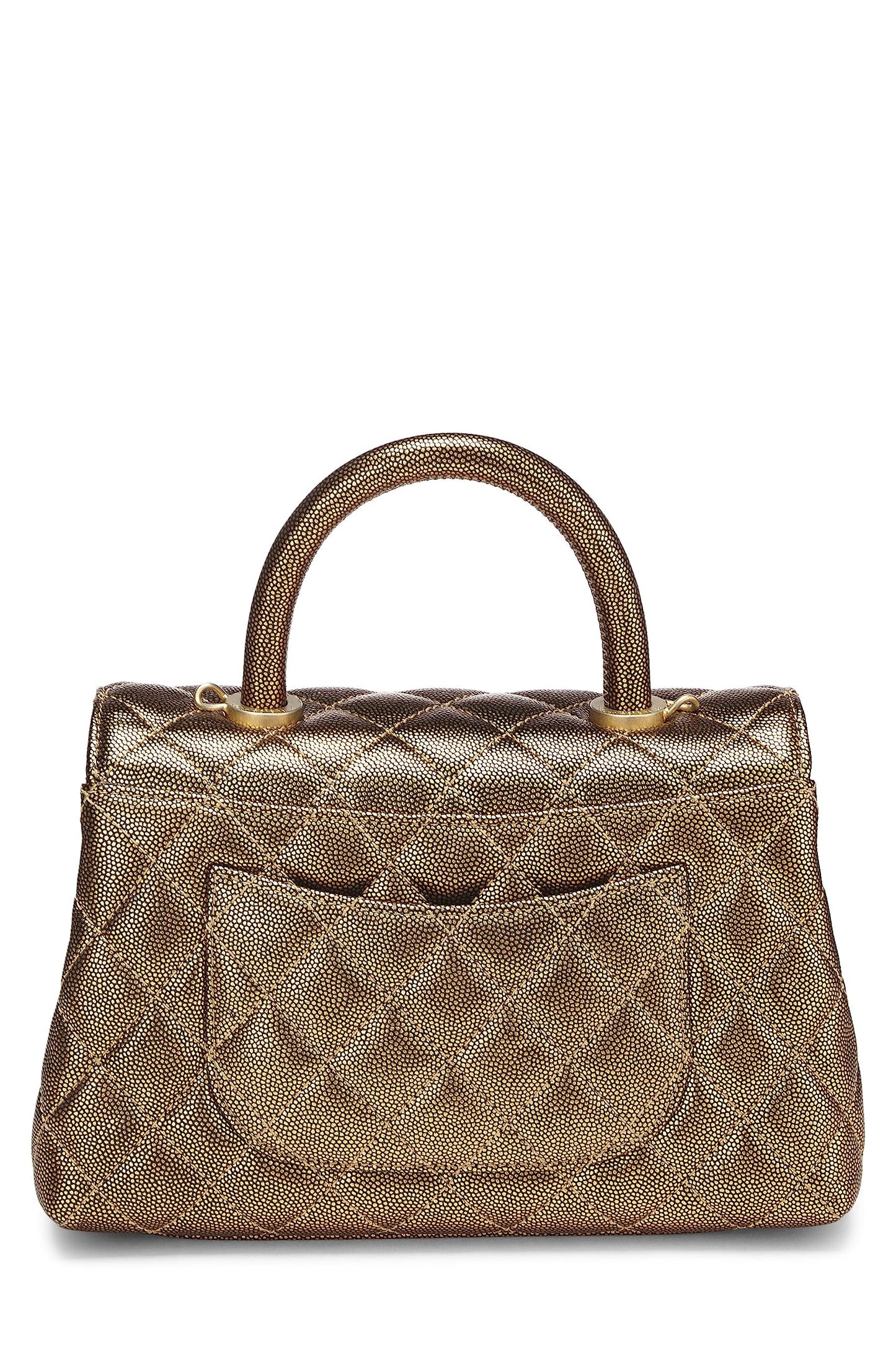 Chanel, Gold Caviar Coco Handle Bag Medium, Gold
