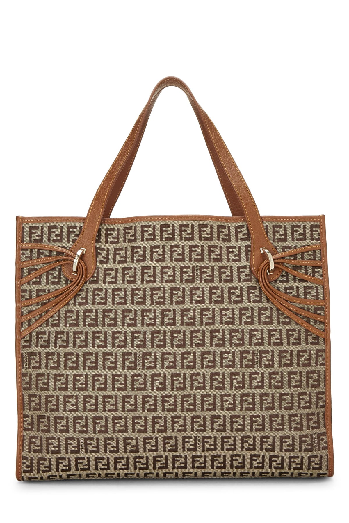 Fendi, Brown Zucchino Canvas Tote Medium, Brown
