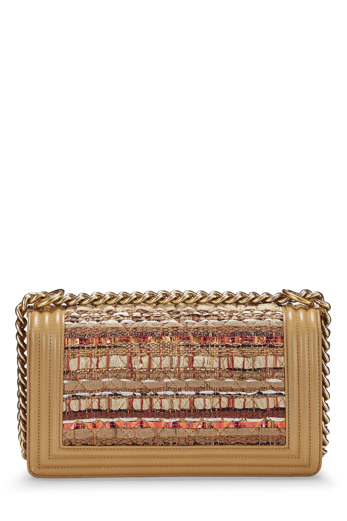 Chanel, Beige Tweed Boy Bag Medium, Beige