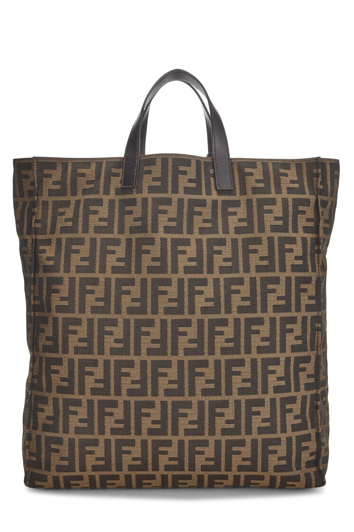 Fendi, Brown Zucca Canvas Vertical Tote, Brown