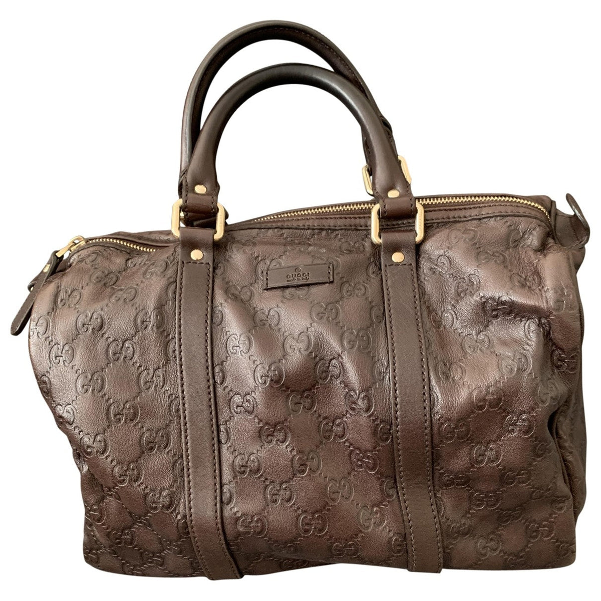 Gucci boston brown leather handbag