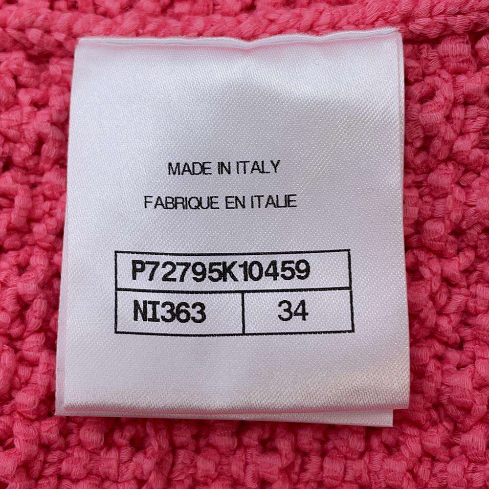 Chanel COCO Button Gilet Knit Vest Size 34 Pink P72795 Cotton80% Nylon20%