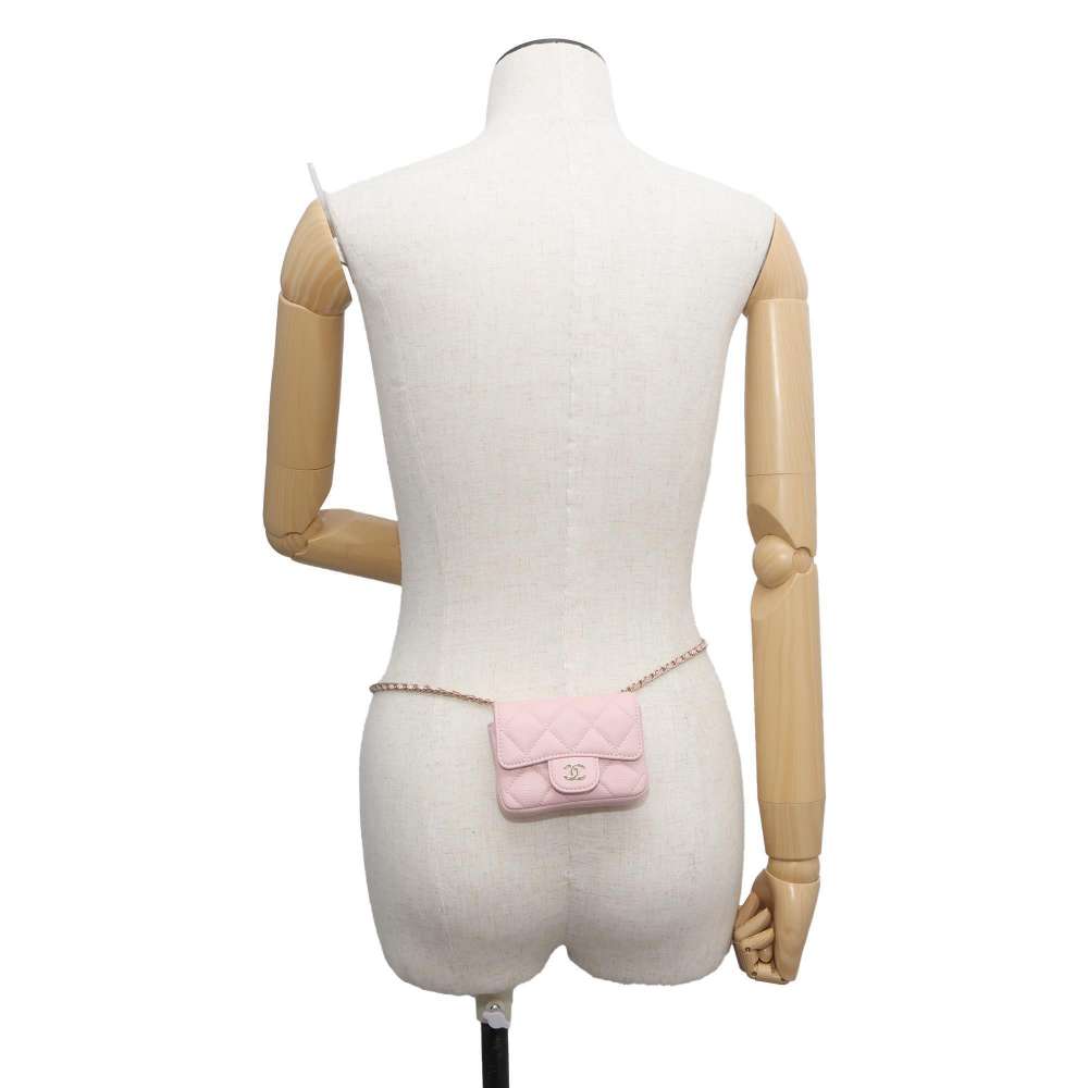 CHANEL Chain belt bag Pink AP1952 Caviar Leather Size Mini