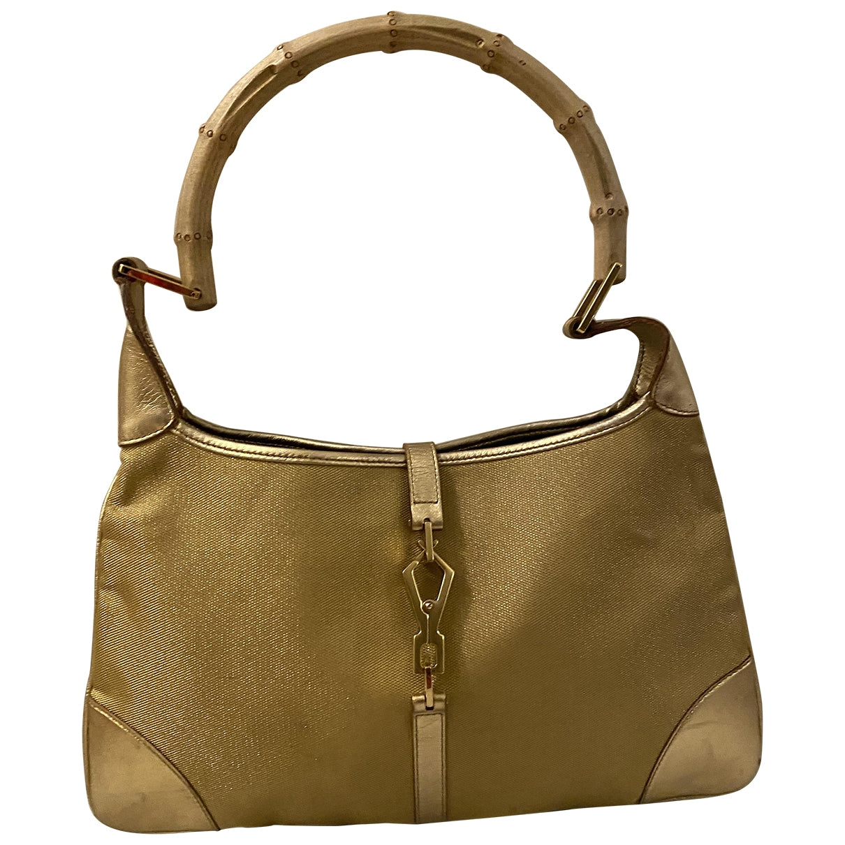 Gucci jackie vintage gold cloth handbag