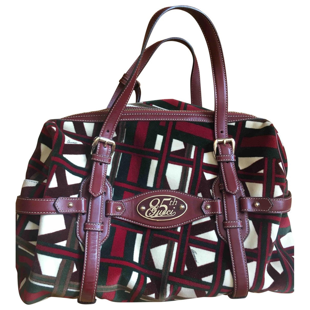Gucci red velvet handbag
