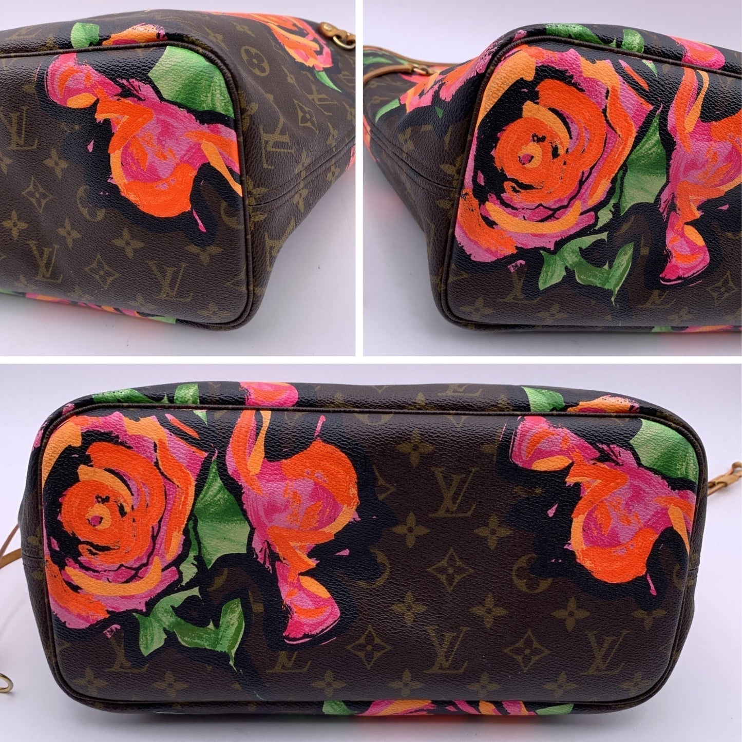 LOUIS VUITTON Monogram Canvas Steven Sprouse Roses Neverfull Mm Bag