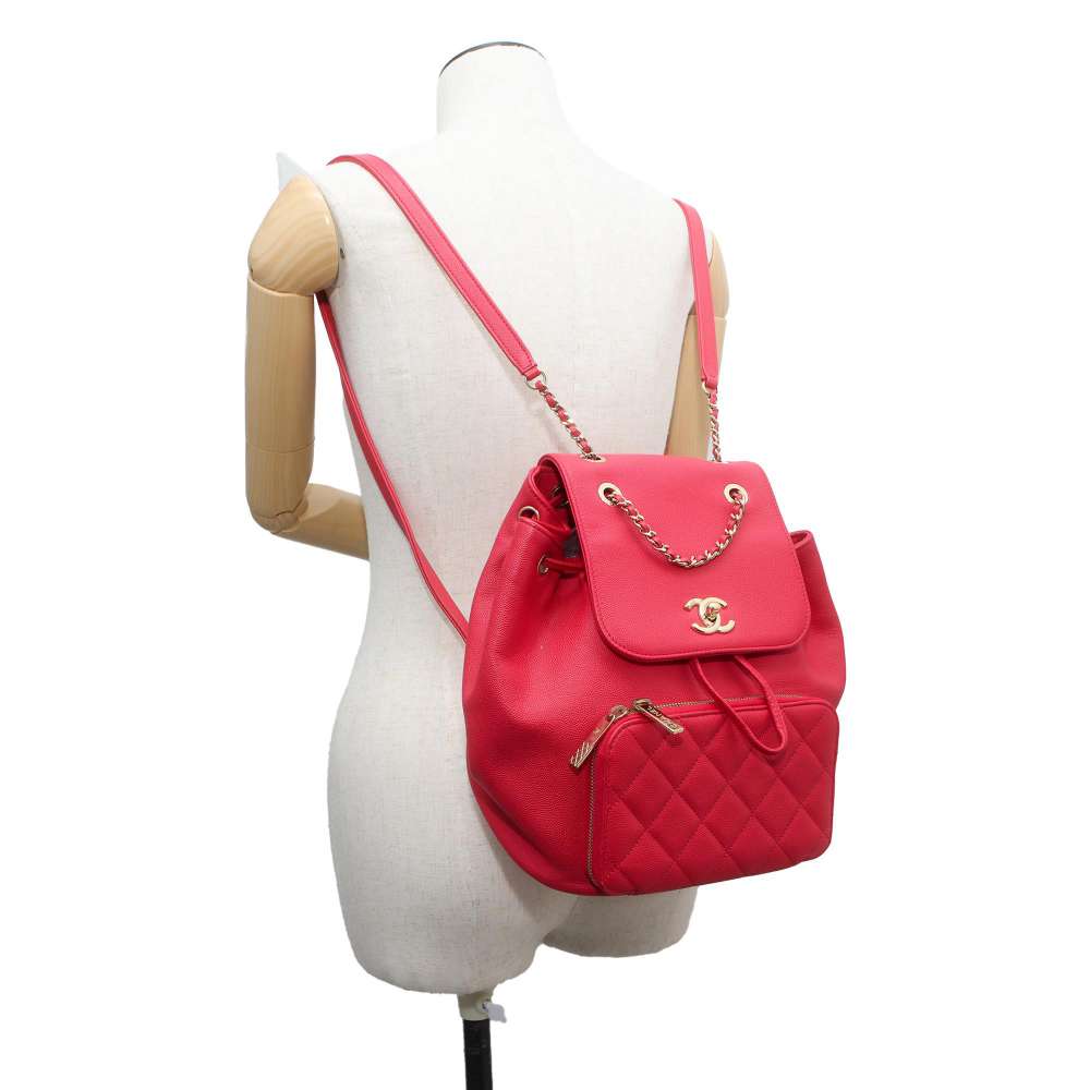 Chanel Matelasse Business Affinity Backpack Pink A93748 Caviar Leather