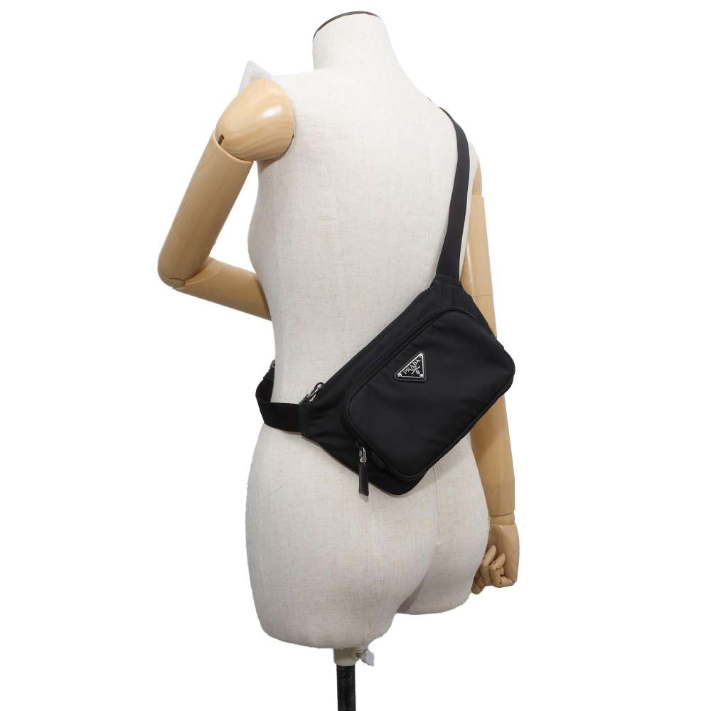 PRADA Shoulder Bag Black 2VH128 Nylon Leather