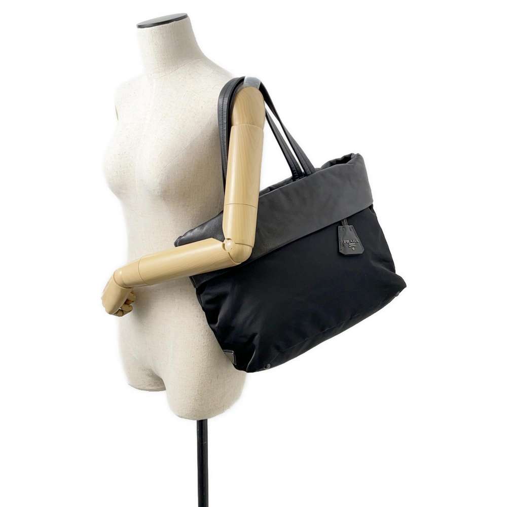 PRADA 2way Tote Bag Black 1BG047 Nylon Leather