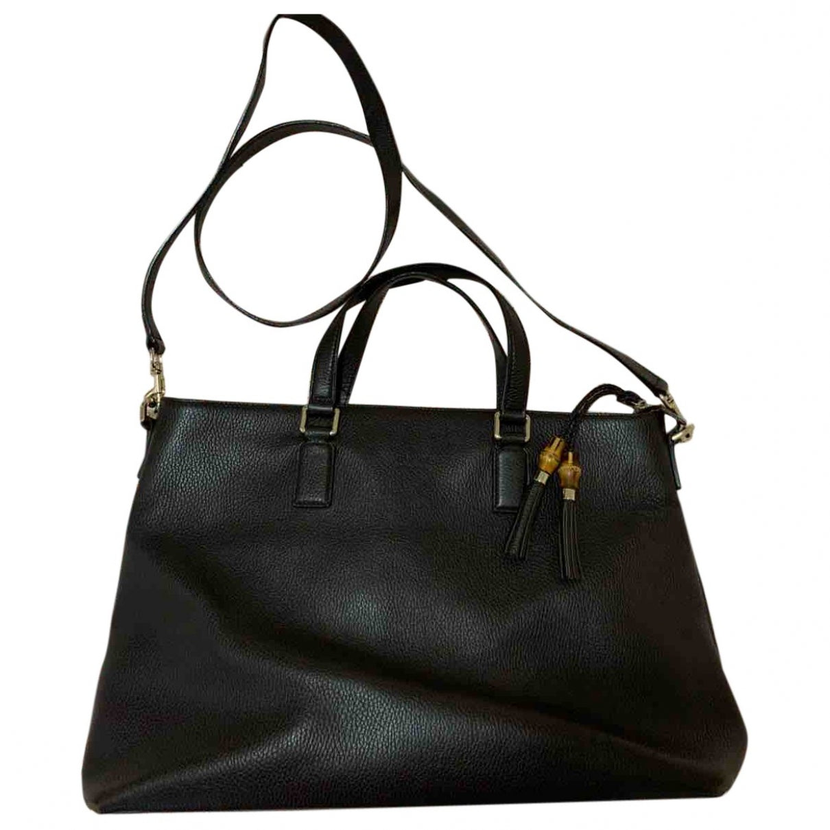 Gucci bamboo brown leather handbag