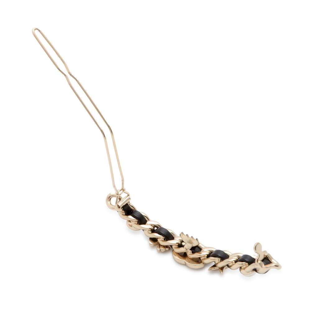 Chanel CC Logo/Clover/Star Barrette Hairpin Rhinestone Faux Pearl Gold Plated
