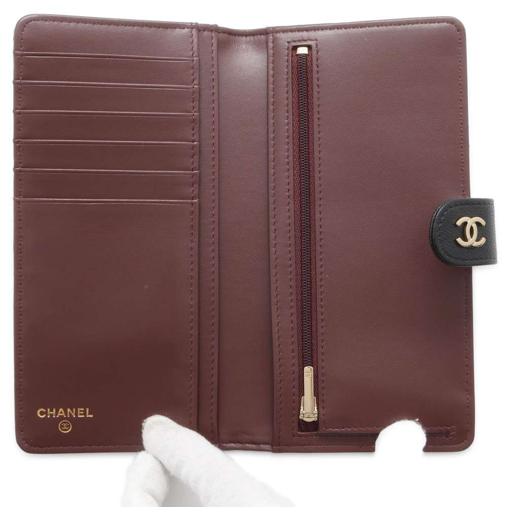 Chanel Notebook-style long wallet Black AP4129 Caviar Leather